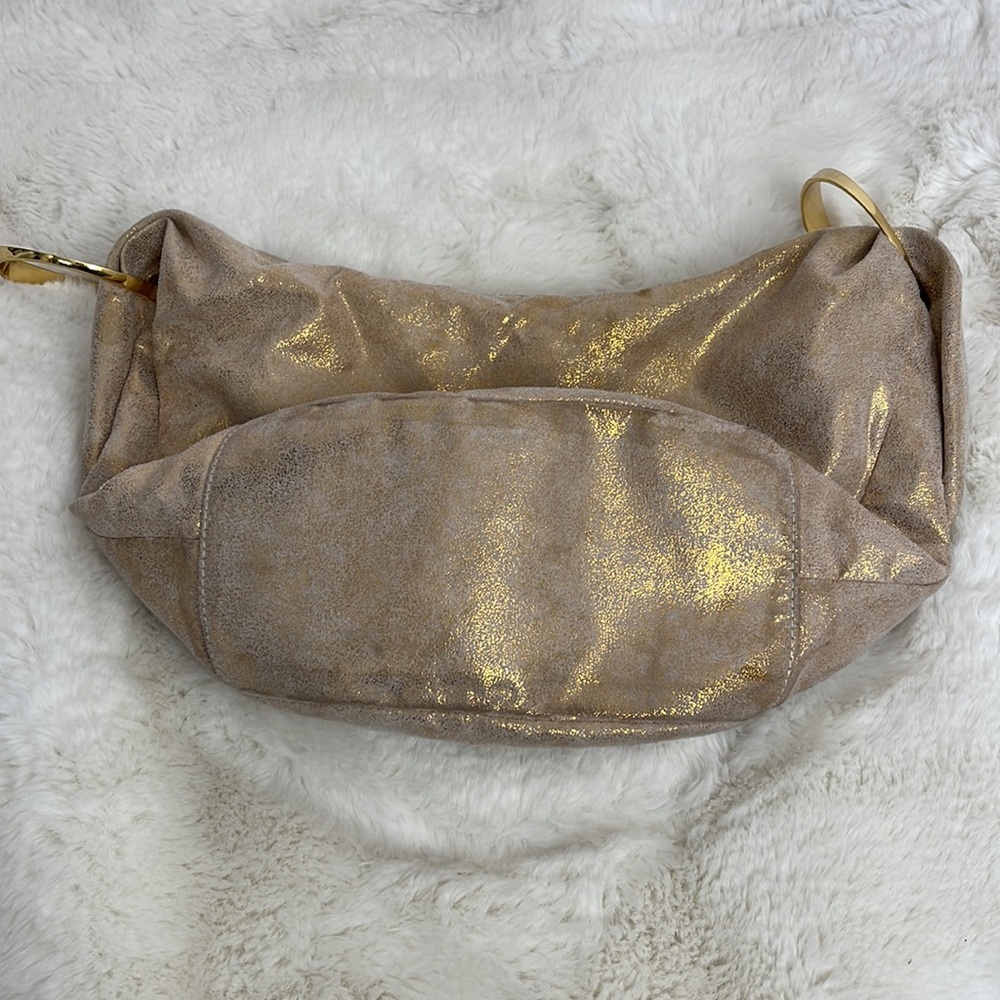 Bracelet hobo bag, BCBGirl gold vegan faux leather gold boho bag - Picture 10 of 16